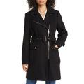 Michael Kors Jackets & Coats | Michael Kors Asymmetric Zip Wool Blend Coat Black M New | Color: Black | Size: M