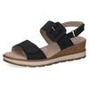 Keilsandalette CAPRICE, Damen, Gr. 40, blau (dunkelblau), Nubukleder, casual, Schuhe, Sommerschuh, Riemchensandale in bequemer Weite