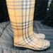 Burberry Shoes | Burberry Tall Rubber Rain Boots | Color: Brown/Tan | Size: 37