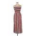 Full Circle Trends Casual Dress - Maxi: Red Stripes Dresses - Women's Size X-Large