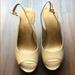 Nine West Shoes | Nine West Nude Peep Toe Heels | Color: Cream/Tan | Size: 6