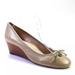 Tory Burch Shoes | Nwob /Defectivetory Burch Women's Leather Round Toe Wedge Heel Pumps Beige Sz 9 | Color: Cream/Tan | Size: 9