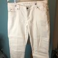 Michael Kors Pants & Jumpsuits | Michael Kors White Denim Capri. Size 10 Mk Stitched Pockets | Color: White | Size: 10