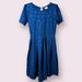 Lularoe Dresses | Lularoe Amelia Blue Rose Dress | Color: Blue | Size: M