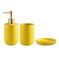 Bathroom Accessory Set Bathroom Accessories Set Ceramic Soap Dispenser Set With Soap Dish And Mouthwash Cup Bathroom Solid Color Accessory Set Bath Accessory Set (Yellow 3 pieces)