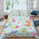 EXSANLIEAY Cartoon Dinosaur Double Bedding Set Child Duvet Covers Adults, Soft Fluffy Microfibre Quilt Cover, Bedding Double Bed Set with Zipper Closure + 2 Pillowcases 50x75cm