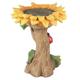 YUANGANG Weather Resistant Resin Raccoon Sculpture, Bird Bath For Garden Accent Hedgehog Puppy Fox Rooster Frog Sunflower(Sunflower)