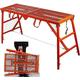 Stepladders Scaffolding platform Home Engineering Workbench-Step Ladders, Scaffolding Step Adjustable Height With Non-Slip Feet,Work Platform Scaffold Tower Ladder Stool Work Bench ( Size : 180*30cm )