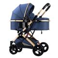 KITCISSL Baby Carriage Stroller for Infant and Toddler, Lightweight Baby Pram Stroller for Newborn, Baby Pram Pushchair High Landscape Two-way Baby Trolley Ideal for 0-36 Months (Color : Blue B)