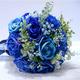 wedding bouquet,artificial bouquet, Wedding Decoration, Artificial Flower Bouquet,Romantic Rose Wedding Flowers Bouquet, Blue Artificial Roses Wedding Bouquets For Bride With Ribbons F ( Color : E )