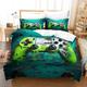EXSANLIEAY Game Console Double Bedding Set Child Duvet Covers Adults, Soft Fluffy Microfibre Quilt Cover, Bedding Double Bed Set with Zipper Closure + 2 Pillowcases 50x75cm