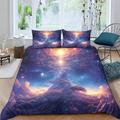 EXSANLIEAY Dream Super King Duvet Cover Clouds Bedding Set Microfibre Duvet Covers 3D Printed Zipped Closure Quilt Cover Super King-Size 260x220cm with 2 Pillowcases