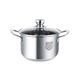 Fried Egg Cooker Heavy 16 304 Stainless Steel Pot Casserole Dish with Glass Lid and Polished Mirror Finish, Soup Pot Stewpan Binaural Stainless Steel Uni