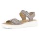 Keilsandalette GABOR Gr. 43, grau (taupe) Damen Schuhe Sandalen