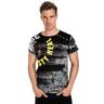 T-Shirt RUSTY NEAL Gr. M, schwarz Herren Shirts mit großflächigem Front-Print