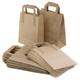 250 Takeaway Bags Brown Kraft Paper SOS Food Carrier Bags with Handles Eco Friendly Safe Party Takeaway Bar Restaurant Shopping Lunch Gift Picnic Durable & Biodegradable (MEDIUM (8.5" x 10" x 4.3"))