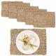 Set de table, rectangulaire, 6 dessous-de-plat, eichhornia, design tressé, hlp : 1,5 x 42 x 30 cm,