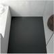 Receveur de douche 80 x 110 cm extra plat fusion en résine surface ardoisée noir - Noir