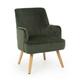 Iperbriko - Fauteuil de salon vintage en velours vert foncé adeline 60x67x h79 cm