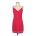 Lovers + Friends Casual Dress - Slip dress: Red Solid Dresses - Women's Size Small