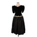 Cocktail Dress: Black Polka Dots Dresses - Women's Size 16