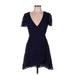Betsey Johnson Casual Dress - Wrap: Blue Dresses - Women's Size 6