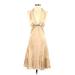 White House Black Market Cocktail Dress - Midi: Tan Solid Dresses - Women's Size 2