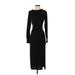 Topshop Casual Dress - Sweater Dress: Black Dresses - Women's Size 2