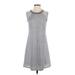 Magaschoni Casual Dress - A-Line: Gray Solid Dresses - Women's Size X-Small