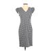 Calvin Klein Casual Dress - Sheath: Gray Plaid Dresses - Women's Size 6
