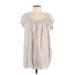 Free People Casual Dress - Mini Square Short sleeves: Gray Dresses - Women's Size Small
