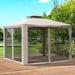 Outsunny 10 Ft. W x 10 Ft. D Steel Patio Gazebo Metal/Steel/Soft-top in Black/Gray | 103.2 H x 116.4 W x 116.4 D in | Wayfair 84C-133CG