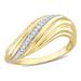 Miadora 1/10ct TDW Diamond Swirl Design Ring in 14k Yellow Gold