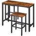 Bar Table Set, Pub Tables Bar Height with Stools Set of 2, Bar Chairs Under Counter Height Table, Industrial Dining Table Sets