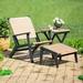 Claytor Eucalyptus Outdoor Furniture, Chair and Ottoman 2-Piece Set - Black