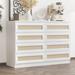 8 Drawer Double Dresser for Bedroom, Rattan Chest of Dressers
