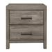 Rustic Style Bedroom Nightstand of 2 Drawers Weathered Gray Finish Premium Melamine Laminate Wooden Furniture 1pc