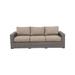 Bali Silver/Gray Two-Tone Wicker Sofa with Cushion.