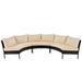 Patio Furniture Set, 3 Piece Curved Outdoor Conversation Set, All Weather Rattan Sectional Sofa Set w/ Cushions for Lawn Garden