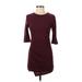 Trafaluc by Zara Casual Dress - Sheath: Burgundy Marled Dresses - Women's Size Small