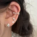 Einfache kleine Stern Ohrclip Ohrringe für Frauen Mädchen süße coole Pentagramm Ohrclip Ohrringe für