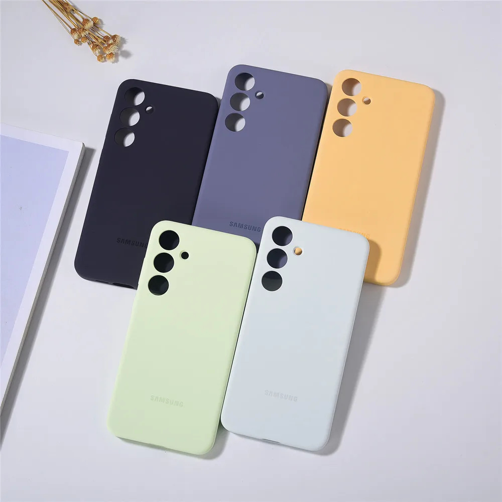 Original seidige flüssige Silikon hülle für Samsung Galaxy S24 Ultra Plus S24 5g Soft-Thin Cover Kamera voll schützende Stoßstange Shell Image