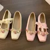 Frauen Wohnungen Bogen Marie Janes Schuhe 2025, Frühjahr Neue Lolita Kleid Karree Schuhe Designer Walking Sandalen Weibliche Elegante Zapatos