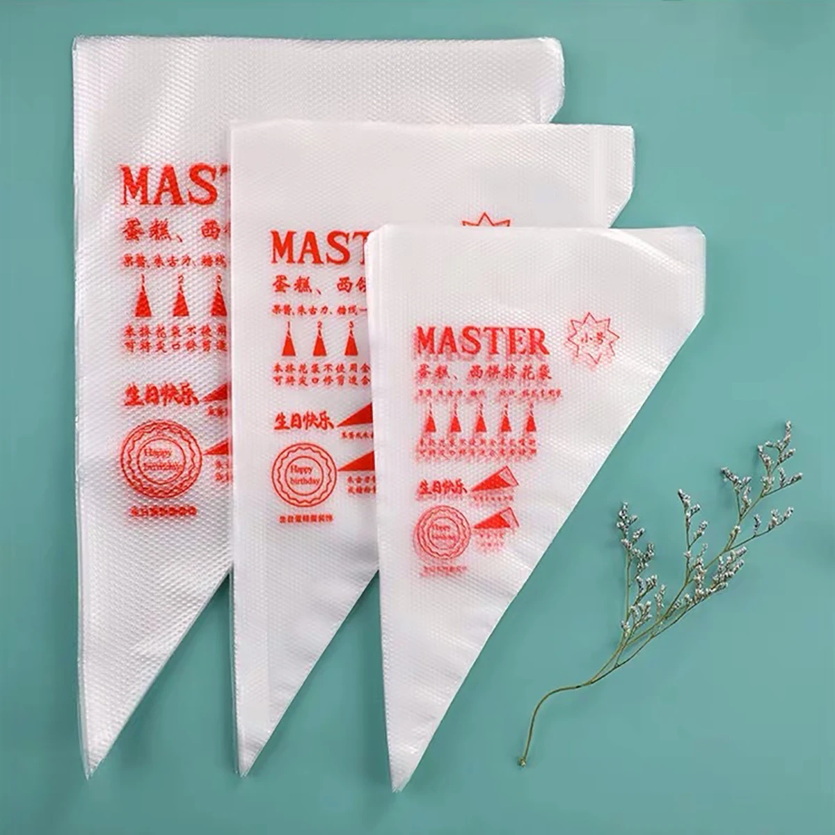 100 Stück dicke Einweg-Spritzbeutel zum Selbermachen, Kuchen, Creme, Dekoration, Spritzbeutel, Spritzbeutel, Backzubehör, Spritzhüllen Image