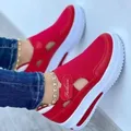 Sneakers rosse scarpe da Tennis da donna scarpe di tela scarpe Casual da donna scarpe sportive da