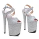 Leecabe 20CM/8 pollici Glitter PU color argento sandali con plateau da donna scarpe con tacco alto