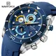 NAVIFORCE-Montre à quartz étanche pour homme avec bracelet en silicone souple horloge chronographe