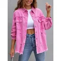 Veste en jean pour femme manteau de style chemise pour femme haut décontracté manteau de