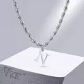 Vnox Initial colliers de la présidence pour les femmes hommes acier inoxydable A-Z lettres alphabet