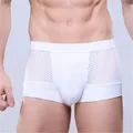 Boxer en maille respirante pour hommes sous-vêtement Sexy short avec poche bombée caleçon